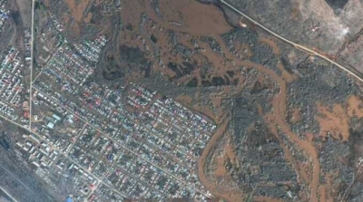 Опубликована видеосъемка с высоты затопленной части Оренбурга